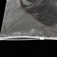 Sacs d'emballage refermables en plastique personnalisés et tendance avec logo pour extensions de cheveux, sacs à fermeture éclair imprimés pour mèches longues et perruques