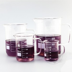 4 लैब 50ml-2L थोक बीकर के साथ हैंडल के साथ उच्च बोरॉन सिलिकॉन बीकर - Product Image 1