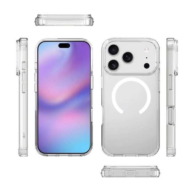 Custom Clear Hard Mobile Phone Case for iPhone 17 Pro Max Luxury Design Anti UV Half Year Protection