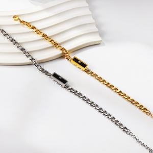 Precio de Fábrica: Conjunto de Joyería de Acero Inoxidable con Baño de Oro de 18K, que incluye Pulsera de Eslabones Cubanos Miami, Collar con Forma de Serpiente y Pendientes, Unisex y de Moda - Product Image 2