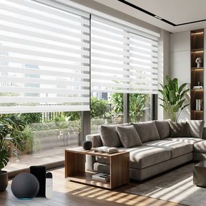 Persianas Zebra de la <span class=keywords><strong>Mejor</strong></span> <span class=keywords><strong>Calidad</strong></span>, Sin Taladro, <span class=keywords><strong>Precio</strong></span> al por Mayor, 100% Tela de Poliéster, Inalámbricas, Motorizadas Inteligentes para Hotel y Oficina - Product Image 4