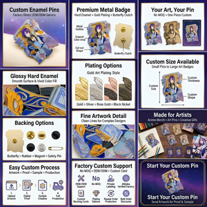 Pin Enamel Keras Anime Kustom dengan Glitter Gradasi Mutiara, Lencana Logam Karakter Kartun Komik, Pin Koleksi untuk Penggemar - Product Image 6