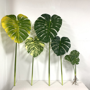LO-532 Vente en gros 124cm <span class=keywords><strong>Feuille</strong></span> <span class=keywords><strong>de</strong></span> <span class=keywords><strong>palmier</strong></span> Monstera géante 3D artificielle en verdure tropicale au toucher réaliste pour les arrangements et la décoration - Product Image 6