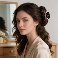Nouvelle pince à cheveux haut de gamme à imprimé léopard, pince requin en acétate multicolore tendance, pince à cheveux personnalisée de haute qualité pour femmes