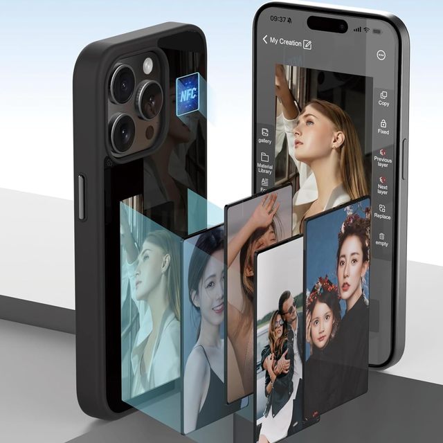 E Ink Phone Case Smart Ink Screen Silicone Phone Cover Smart NFC Mobile Phone Case Photo for iPhone 13 14 15 Pro Max