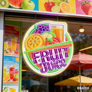 Letrero LED de Neón Personalizado Multicolor para Catering, Publicidad de Cafeterías y Restaurantes, Decoración de Empresas con Diseño de Desayuno/Jugo/Hamburguesa - Product Image 5