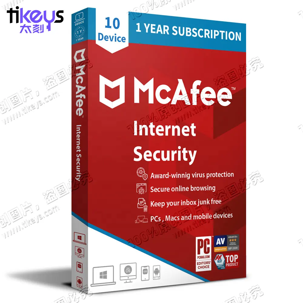 24/7 Online McAfee Internet Security 2023 Unlimited/10 Devices 1 Year Bind Key Security Software Official Website Activation