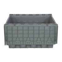 Caisses de rangement industrielles en plastique empilables, robustes et écologiques, avec couvercle intégré