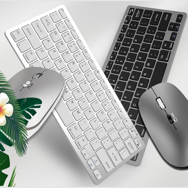 2.4G Wireless BT Keyboard Mouse Combo Rechargeable Mini Multimedia Keyboard Mouse Set for Laptop PC
