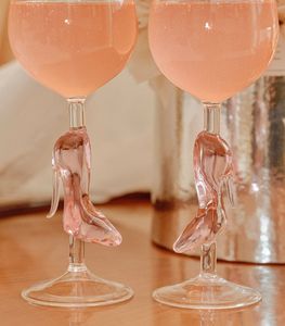 Tasse à eau en verre à vin en borosilicate haut en forme de talons hauts rose mignon créatif personnalisé - Product Image 4