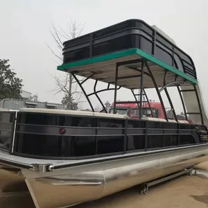 9M Double Decker Pontoon Boat Leisure With Bathroom For Sale For Salty Water