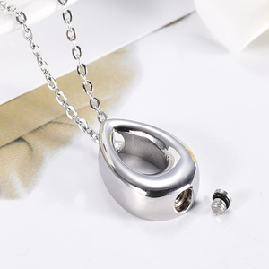 खोखले आंसू-ड्रॉप स्मारक गहने अंतिम संस्कार के लिए महिलाओं/पालतू बालों की राख को लटकाना - Product Image 3