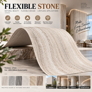 <span class=keywords><strong>Panel</strong></span> de Pared de Cerámica Flexible y Suave, Revestimiento de Pared Exterior Impermeable y Flexible para Renovación de Fachadas de Edificios Antiguos - Product Image 1
