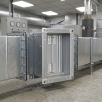 Volet de régulation manuel réglable en acier galvanisé pour conduits HVAC, pour l'évacuation des fumées et la régulation de l'air