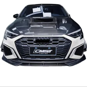 자동차 부품 2020-2022for Audi A3 S3 바디 키트 A3 S3 탄소 섬유 프론트 특종 디퓨저 스포일러 사이드 스커트 후드 윙 패널