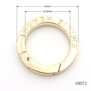 Accesorios para bolsos, 30MM, aleación chapada en oro, aplausos de Metal, anillo de puerta abierta, anillo O de resorte personalizado con logotipo - Product Image 4