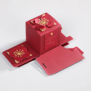 Wine <strong>Red</strong> square Cube Fashion Packaging Candy Wedding Candy Boxes Gift <strong>Box</strong> - Product Image 2