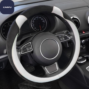 CARFU Flocked <b>Cat's</b> Ears Car Steering Wheel Cover (Steamed <b>Cat</b>-Ear Shaped Bread) Cute Fashion Warm Comfortable Short Velvet - Product Image 1