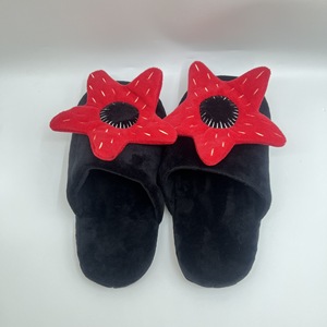 Carnivorous Flower <b>Slippers</b> Black Red Plush Anti-Slip Home <b>Slippers</b> Adult Standard Thickness - Product Image 2