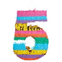 Wholesale Small Number 5 Rainbow Pinata for Graduation Party Decorations Cinco De Mayo Fiesta Celebrations