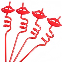 Paille en spirale créative en forme de fruit réutilisable en plastique de qualité alimentaire pour boissons froides pour enfants lors de fêtes