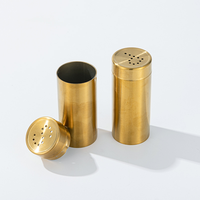 Lot de 2 salières et poivrières uniques en acier inoxydable 304 pots à épices dorés étanches bouteilles à épices