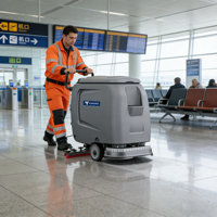 Fregadora de Pisos Manual de Doble Cepillo CleanHorse ARES510 de Fácil Mantenimiento para LIMPIEZA de Almacenes Logísticos y Pisos de Terrazo