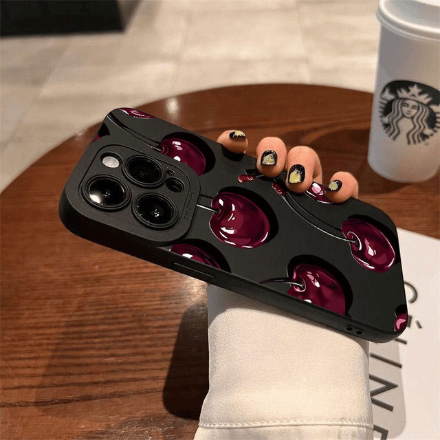 Summer Cherry TPU Shockproof Ins Style Phone Case for 16/15 Pro/17 Pro Max-All-Inclusive Trend Design