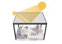 Vente en gros Pergola d'extérieur au design moderne en aluminium Pergola à persiennes bioclimatique à revêtement par poudre motorisée et étanche sur mesure
