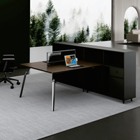 Poste de Travail pour Employés Financiers – Combinaison Bureau 2 ou 4 Personnes Face-à-Face – Table d'Ordinateur Simple et Moderne en Bois
