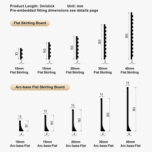 Rodapié Moderno de Aleación de Aluminio Empotrado Oculto Tipo Yeso Universal <span class=keywords><strong>para</strong></span> <span class=keywords><strong>Esquinas</strong></span> de Pared de Hotel - Product Image 3