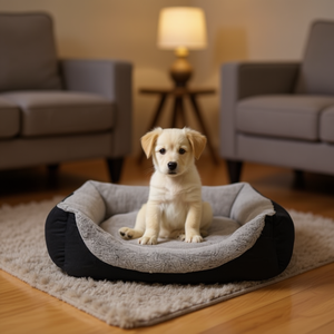 Set di 3 Pezzi in Lino Blu Scuro e Comodo Velluto di Cotone per Letti per Cani - Product Image 3