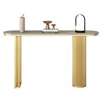 Console lumineuse de table moderne et minimaliste en acier inoxydable Nouveau comptoir d'entrée de style chinois de luxe Salle de séjour murale pour villa