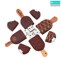 Flashdisk Es Krim Unik 512MB 1GB Bentuk & Logo Kustom PVC Silikon 8GB 16GB 32GB 64GB Hadiah Promosi Bentuk Makanan Penutup