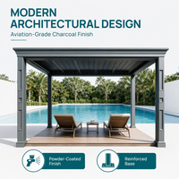 Pergola murale modulaire en aluminium 3x3m avec lames motorisées pour balcon et zone de réception de mariage