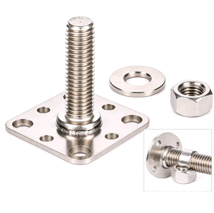 Placa Base Cuadrada Soldada con Perno de Fijación, Acero al Carbono Galvanizado, Acero Inoxidable 304 316, Tornillo de Montaje Personalizado para Paneles Solares de Aluminio - Product Image 6