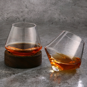 Verres à whisky en cristal rotatifs, design créatif et amusant, <span class=keywords><strong>verre</strong></span> à shot <span class=keywords><strong>sans</strong></span> <span class=keywords><strong>pied</strong></span> de luxe léger, capacité de 10,15 oz pour bars et hôtels - Product Image 1