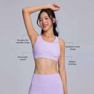 Soutien-gorge de sport <span class=keywords><strong>sexy</strong></span> à dos croisé ouvert avec logo personnalisé, coussinets amovibles, effet push-up, pour le yoga et la gym, pour femme - Product Image 1