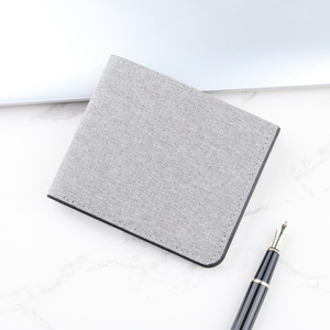 Portafoglio con cerniera di sicurezza tascabile minimalista da uomo in tela lunga sottile personalizzato - Product Image 2