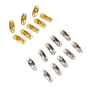 Chiusura a Catena con Perline in Acciaio Inossidabile, Connettore per Collana e Bracciale, Accessori per Gioielli Fai-da-Te Elettroplaccati - Product Image 1