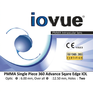 เลนส์ Iovue PMMA ชิ้นเดียว 360 องศา ขอบเหลี่ยม รุ่น IOL 6.00 มม. ป้องกันรังสียูวี ผ่านการฆ่าเชื้อด้วย EO - Product Image 1
