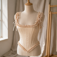 Corset Bustier en Satin pour Femme, à Lacets, avec Baleines, Effet Push-up, pour Tenue de Scène et Gaine Amincissante