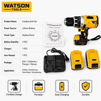 Kit de perceuse électrique sans fil 21V avec batterie au lithium, perceuse sans balais, 2 batteries, chargeur et coffret à outils pour réparations domestiques
