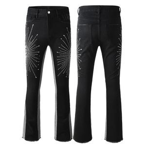 Alta calidad <span class=keywords><strong>hombre</strong></span> Denim marca diseñador Streetwear Jeans Straight Fit Vintage invierno moda Y2k apilado Cargo Mid Rise lavado - Product Image 4