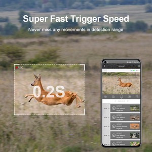 กล้องบันทึกภาพสัตว์ป่าพลังงานแสงอาทิตย์7800MAH 4G มองเห็นในเวลากลางคืน4MP แจ้งเตือนการเคลื่อนไหว PIR - Product Image 4