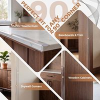 Vente directe d'usine - Protection d'angle murale en plastique transparent avec ruban adhésif transparent pour cloisons sèches, plinthes, portes d'armoires, étagères, bureaux