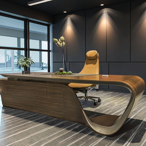 <span class=keywords><strong>Boss</strong></span> Table Bureau de direction moderne de luxe avec panneau en bois extensible Bureau de bureau à domicile-Mobilier de bureau modulaire - Product Image 6