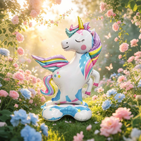 Ballon de fête en aluminium imprimé en gravure, grand format, licorne, équidé, coloré, écologique, métallique 4D, Dream Fantastic
