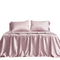 Ensemble de draps en soie de mûrier 100% 4 pièces 19 MM/22MM/25MM/30MM, draps en soie cal king