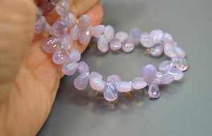 Perles de quartz lavande en forme de poire, bijoux en pierre naturelle personnalisés, pierres précieuses en vrac faites à la main, certifiées au Brésil, différentes tailles - Product Image 3